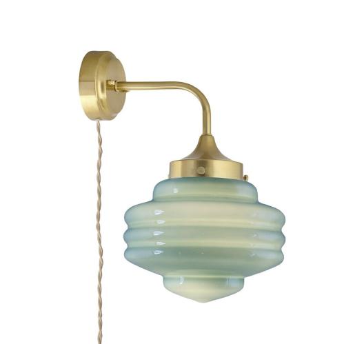 Vägglampa - Valter - Mässing/Grön - Ø20 x H31 x D28 cm - www.frokenfraken.se