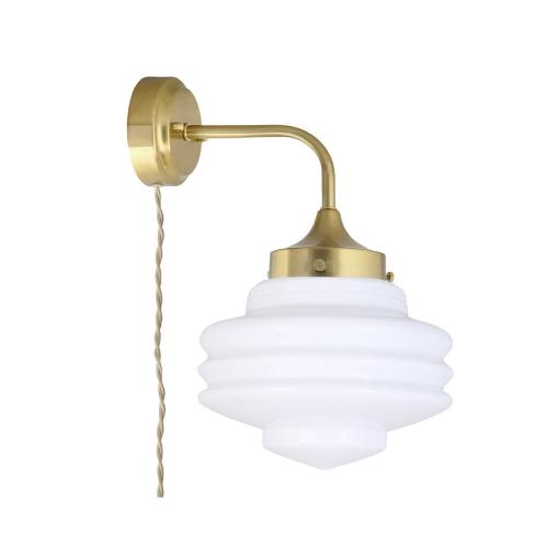 Vägglampa - Valter - Mässing/Vit - Ø20 x H31 x D28 cm - www.frokenfraken.se