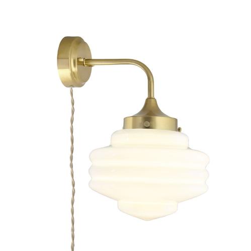 Vägglampa - Valter - Mässing/Vit - Ø20 x H31 x D28 cm - www.frokenfraken.se