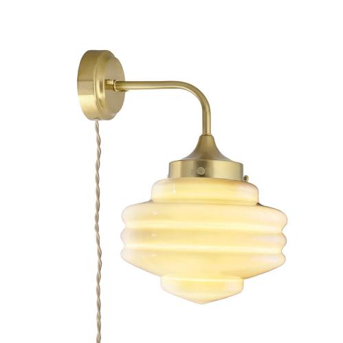Vägglampa - Valter - Mässing/Vit - Ø20 x H31 x D28 cm - www.frokenfraken.se