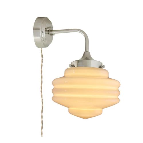 Vägglampa - Valter - Nickel/Opal Beige - Ø20 x H31 x D28 cm - www.frokenfraken.se