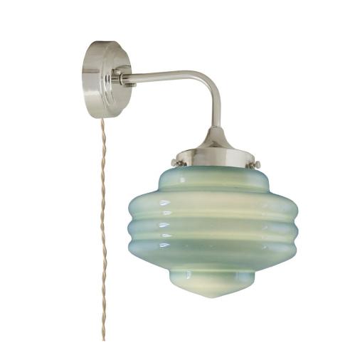 Vägglampa - Valter - Nickel/Opal Grön - Ø20 x H31 x D28 cm - www.frokenfraken.se
