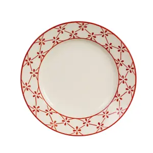 Assiett - Marion Klöver - Röd - Ø19,5 cm - www.frokenfraken.se