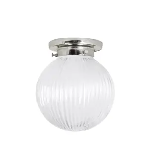 Badrumslampa Tak - Eivor - Silver, Transparent - Ø16 x H19 cm - www.frokenfraken.se