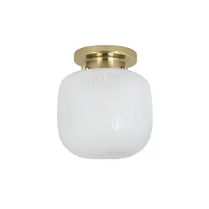 Badrumslampa Tak - Eli - Liten - Mässing, Vit - Ø22 x H23 cm - www.frokenfraken.se