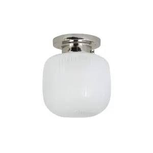 Badrumslampa Tak - Eli - Liten - Silver, Vit - Ø22 x H23 cm - www.frokenfraken.se