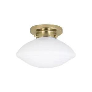 Badrumslampa Tak - Hulda - Mässing, Vit - Ø24 x H17 cm - www.frokenfraken.se