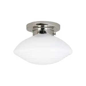 Badrumslampa Tak - Hulda - Silver, Vit - Ø24 x H17 cm - www.frokenfraken.se