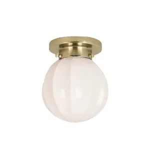 Badrumslampa Tak - Marit - Liten - Mässing, Vit - Ø16 x H18 cm - www.frokenfraken.se