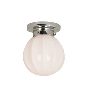 Badrumslampa Tak - Marit - Liten - Silver, Beige - Ø16 x H18 cm - www.frokenfraken.se
