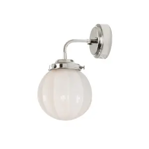 Badrumslampa Vägg - Marit - Liten - Silver, Beige - Ø16 x H29 x D21 cm - www.frokenfraken.se
