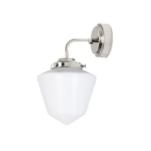Badrumslampa Vägg - Signe - Silver, Vit - Ø16 x H29 x D21 cm - www.frokenfraken.se