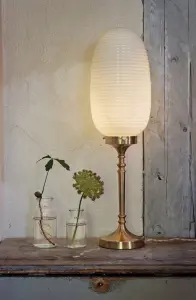 Bordslampa - Evald - Mässing, Vit - Ø20 x H74 cm - www.frokenfraken.se