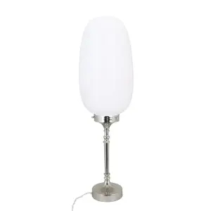 Bordslampa - Evald - Silver, Vit - Ø20 x H74 cm - www.frokenfraken.se