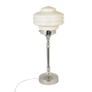 Bordslampa - Valter - Nickel/Opal Beige - Ø20 x 56 cm - www.frokenfraken.se