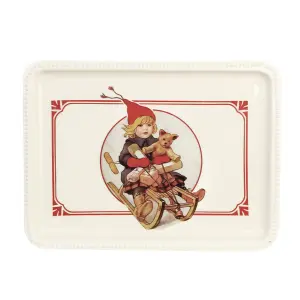 Bricka - Kälke - Gammaldags Jul - B30,5 x H22,5 cm - www.frokenfraken.se