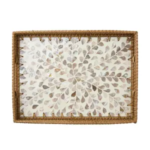 Bricka - Snäckor - Natur/beige - 38 x 28 x 4 cm - www.frokenfraken.se