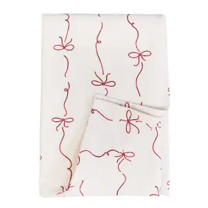 Duk - Rosett - Röd/Vit - L140 x B240 cm - www.frokenfraken.se