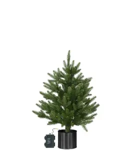 Gran i kruka med belysning - Grön - 60 cm - www.frokenfraken.se