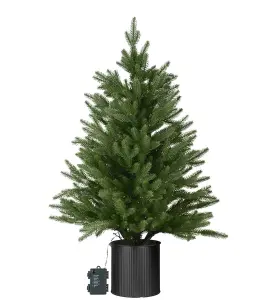 Gran i kruka med belysning. - Grön - 90 cm - www.frokenfraken.se