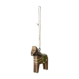 Häst - Trä Brun/flerfärgad - 8 x 9 cm - www.frokenfraken.se