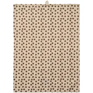Kökshandduk - natur med bruna blad - 50 x 70 cm - www.frokenfraken.se
