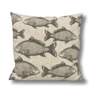 Kuddfodral - Fisk - Grå - 45 x 45 cm - www.frokenfraken.se