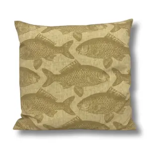 Kuddfodral - Fisk - Ocra - 45 x 45 cm - www.frokenfraken.se