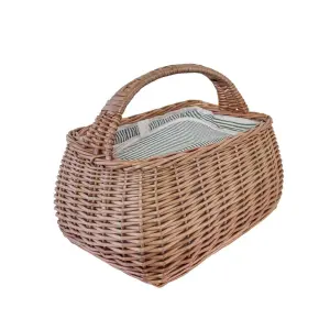 Kylväska Korg - Grönt tyg - L38 x B25 x D27 cm - www.frokenfraken.se