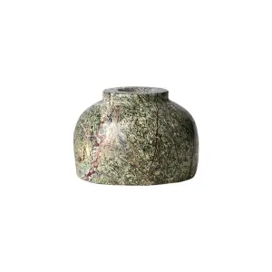 Ljusstake - Green forest marmor - Grön - Ø7 x 5 cm - www.frokenfraken.se
