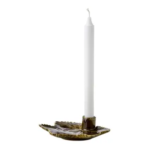 Ljusstake - Ville Löv - Brun - 15 x 15 x 4 cm - www.frokenfraken.se
