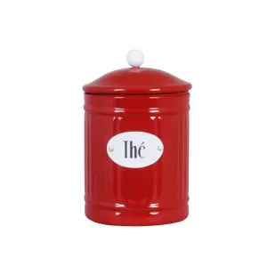 Plåtburk - Hugo Thé - Röd - Ø9,5 x H15 cm - www.frokenfraken.se