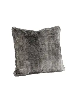 Kuddfodral - Leia Stripe - Grå - Fuskpäls - 60 x 60 cm - www.frokenfraken.se
