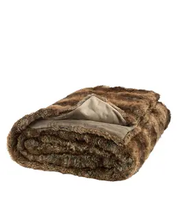 Pläd - Amber Wolf - Brun - Fuskpäls - 150 cm - www.frokenfraken.se