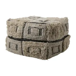 Sittpuff - Elfenben/svart - 60 x 60 x 40 cm - www.frokenfraken.se