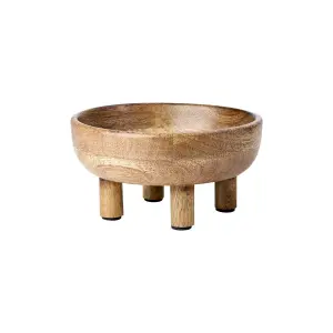 Skål - Trä med 4 ben Natur - Ø18 x 9,5 cm - www.frokenfraken.se