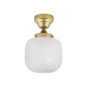 Taklampa - Eli - Liten - Mässing, Vit - Ø22 x H31 cm - www.frokenfraken.se