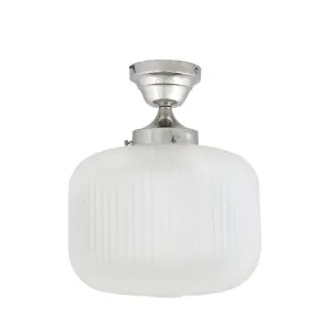 Taklampa - Eli - Stor - Silver, Vit - Ø32 x H38 cm - www.frokenfraken.se