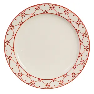 Tallrik - Marion Klöver - Röd - Ø26 cm - www.frokenfraken.se