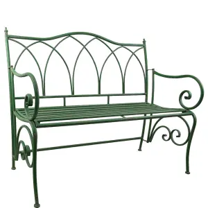 Trädgårdssoffa - Grön Metall - 117 x 98 x 58 cm - www.frokenfraken.se