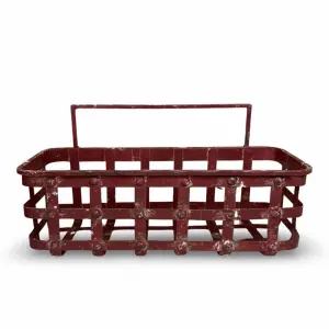 Väggkorg - Metall Röd - 50 x 26 x 18 cm - www.frokenfraken.se