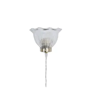 Vägglampa - Greta - Vågig - Mässing/Transparent - B17 x H13,5 x D8 cm - www.frokenfraken.se