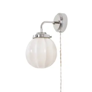Vägglampa - Marit - Liten - Silver, Beige - Ø16 x H29 x D21 cm - www.frokenfraken.se