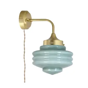Vägglampa - Valter - Mässing/Grön - Ø20 x H31 x D28 cm - www.frokenfraken.se