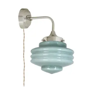 Vägglampa - Valter - Nickel/Opal Grön - Ø20 x H31 x D28 cm - www.frokenfraken.se