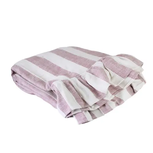 Duk - Ida Rand - Vit - Rosa - L150 x B250 cm - www.frokenfraken.se