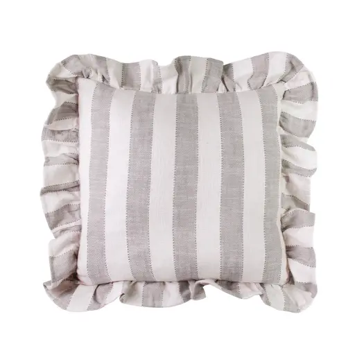 Kuddfodral - Ida Volang Randig - Vit - Beige - L45 x B45 cm - www.frokenfraken.se