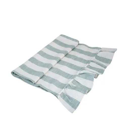 Löpare - Ida Volang Randig - Vit - Grön - L50 x B150 cm - www.frokenfraken.se