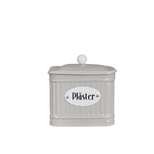 Plåtburk - Hugo Plåster - Beige - L11 x B11 x D8,5 cm - www.frokenfraken.se