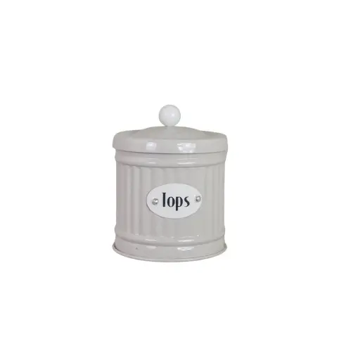 Plåtburk - Hugo Tops - Beige - Ø8,3 x H10 cm - www.frokenfraken.se